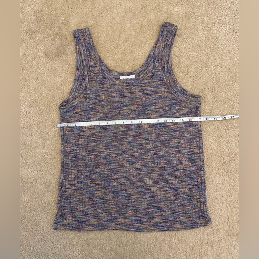 Evereve Heathered Blue and Multi Colored Tank Top